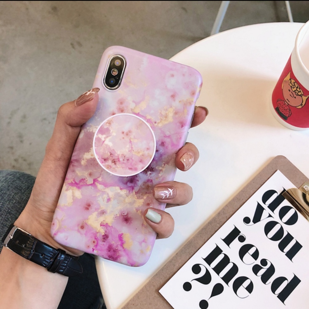 !LAST! iPhone X/XS Marble Case W/Holder - Picture 3 of 8